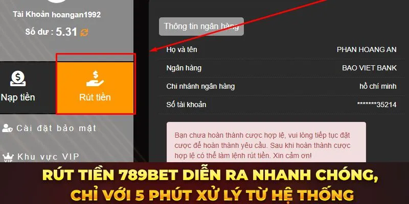 Thực hiện chuyển quỹ sang ví cá cược chính thức 